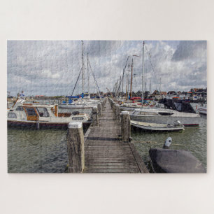 Pier with boats and yachts in Marken Netherlands J Jigsaw Puzzle