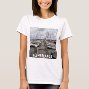 Pier with boats and yachts in Marken Netherlands T T-Shirt