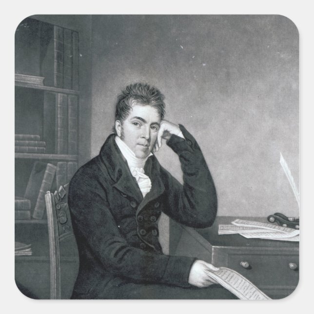 Pierce Egan, engraved by Charles Turner Square Sticker (Front)