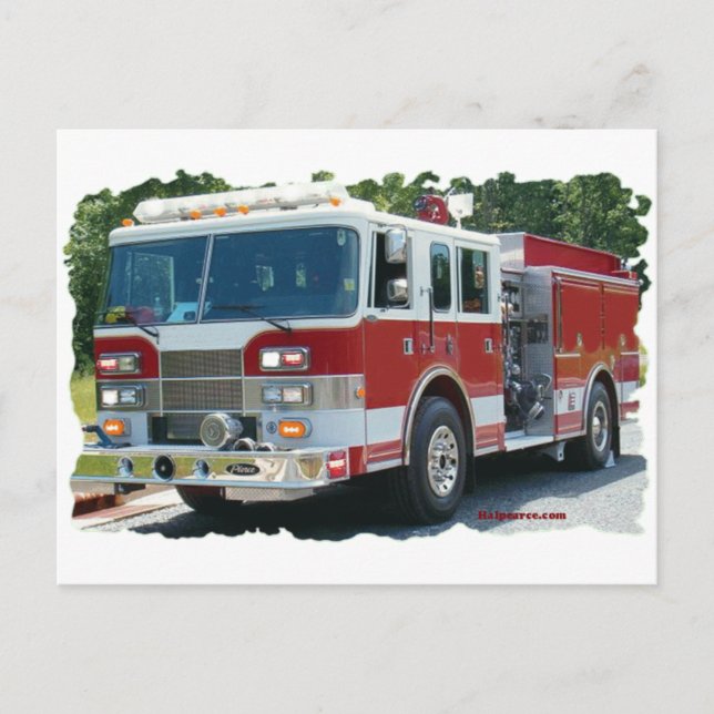 Pierce fire truck postcard (Front)
