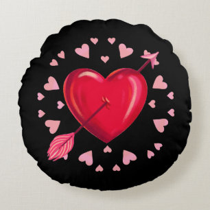 Pierced by Love – Romantic Round Pillow
