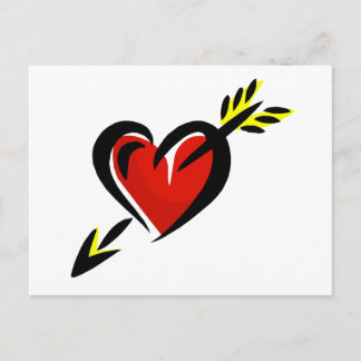 Pierced Heart Arrow Valentine Holiday Postcard