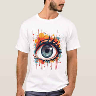 "Piercing Gaze" - Abstract Eye Graphic Art T-Shirt