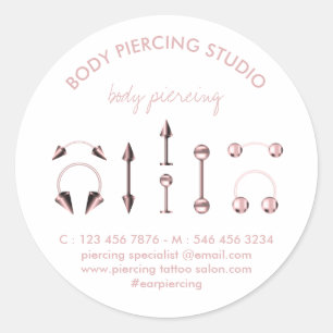 Piercing Store Rose Gold Jewellery Classic Round Sticker