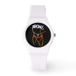 Piercings Neon Lady Silhouette -Gold Watches