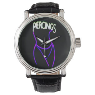 Piercings Neon Lady Silhouette -Purple Watches