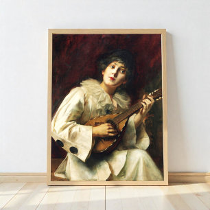 Pierette Playing The Lute,  Poster