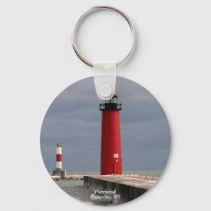 Pierhead, Kenosha, Wisconsin Keychain