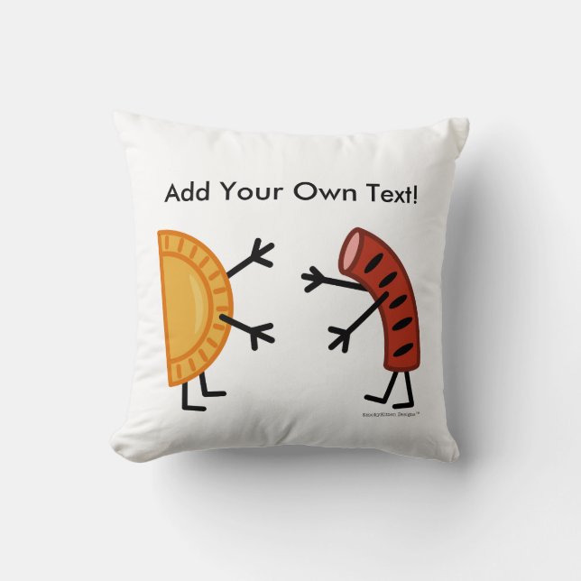 Pierogi & Kielbasa (Customizable) Throw Pillow (Front)