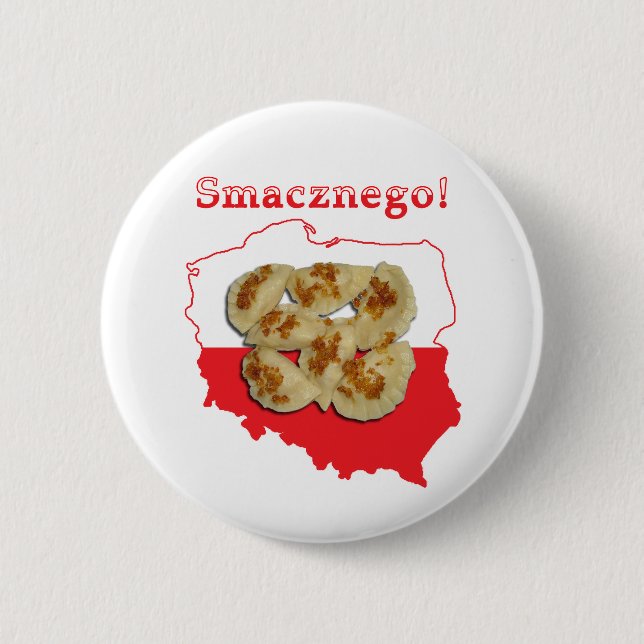 Pierogi Smacznego Polish Map 2 Inch Round Button (Front)