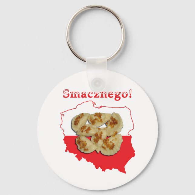 Pierogi Smacznego Polish Map Keychain (Front)