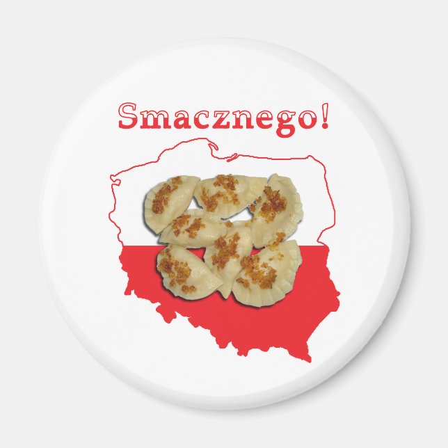 Pierogi Smacznego Polish Map Magnet (Front)