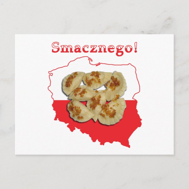 Pierogi Smacznego Polish Map Postcard (Front)