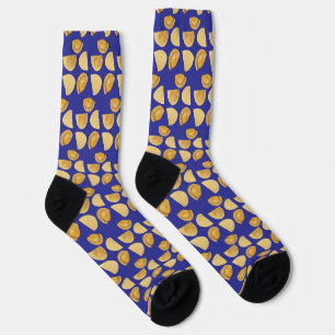 Pierogies for Everyone Blue Background Socks