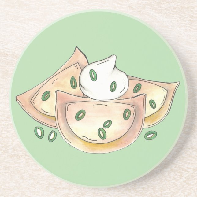 Pierogies Polish Ukrainian Dumplings Pierogi Food Coaster (Front)