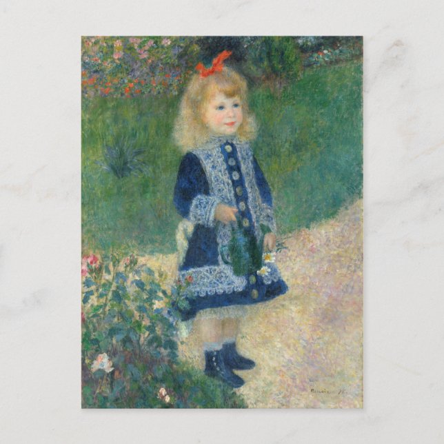 Pierre A Renoir | A Girl with a Watering Can Postcard (Front)