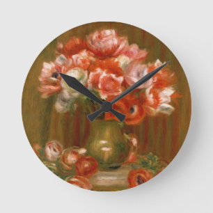 Pierre A Renoir   Anemones Round Clock