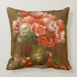 Pierre A Renoir Anemones Throw Pillow