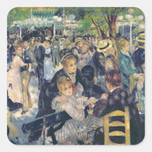 Pierre A Renoir   Ball at the Moulin de la Galette Square Sticker