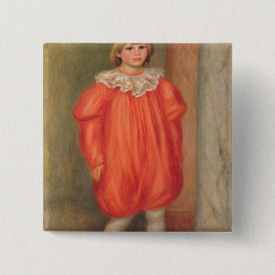 Pierre A Renoir   Claude Renoir in a clown costume 2 Inch Square Button