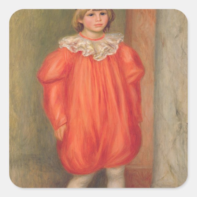 Pierre A Renoir | Claude Renoir in a clown costume Square Sticker (Front)