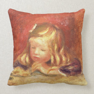 Pierre A Renoir Coco at the Table Throw Pillow