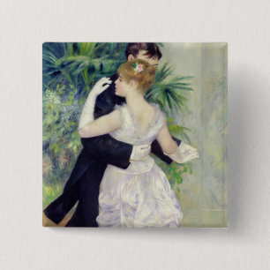 Pierre A Renoir   Dance in the City 2 Inch Square Button
