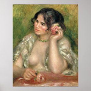 Pierre A Renoir Gabrielle with a Rose Poster