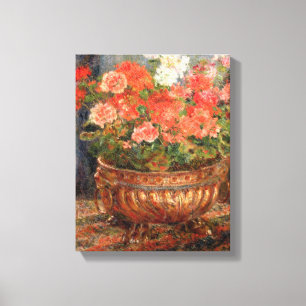 Pierre A Renoir   Geraniums in a Copper Basin Canvas Print
