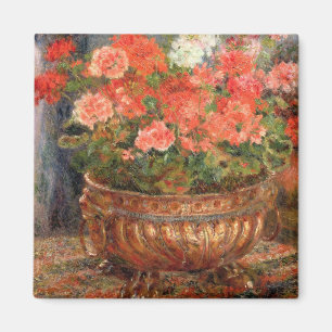 Pierre A Renoir   Geraniums in a Copper Basin Magnet