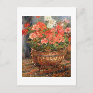 Pierre A Renoir   Geraniums in a Copper Basin Postcard