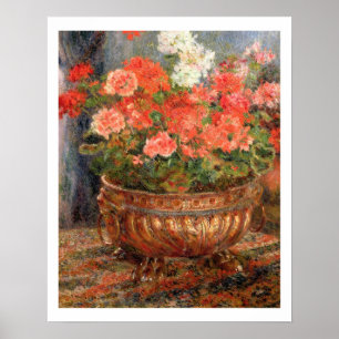 Pierre A Renoir Geraniums in a Copper Basin Poster