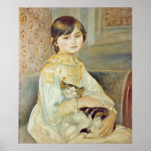 Pierre A Renoir Julie Manet with Cat Poster