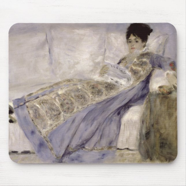 Pierre A Renoir | Madame Monet on a Sofa Mouse Pad (Front)
