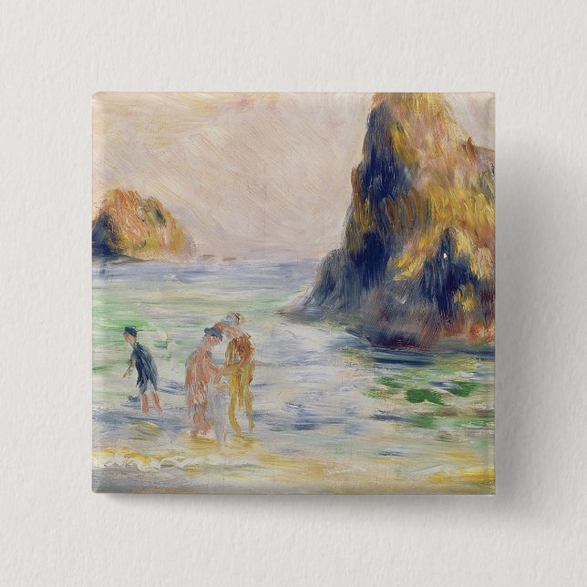 Pierre A Renoir | Moulin Huet Bay, Guernsey 2 Inch Square Button (Front)