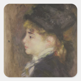 Pierre A Renoir   Portrait of Margot Square Sticker