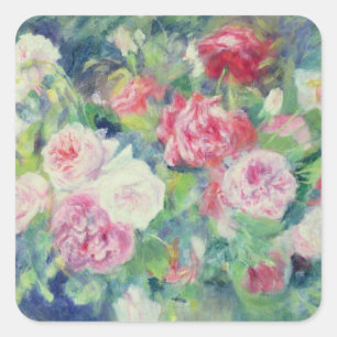 Pierre A Renoir Roses 2 Square Sticker