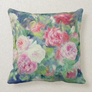 Pierre A Renoir Roses 2 Throw Pillow
