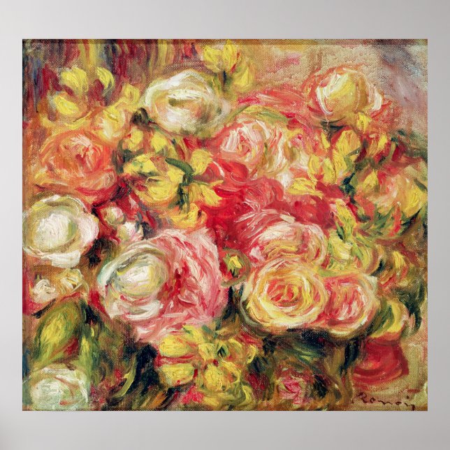 Pierre A Renoir | Roses Poster (Front)