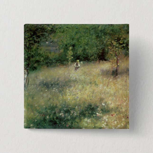 Pierre A Renoir | Spring at Chatou 2 Inch Square Button (Front)