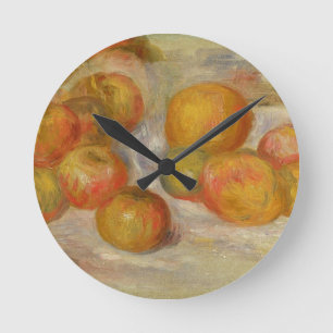 Pierre A Renoir   Still Life with Apples Round Clock