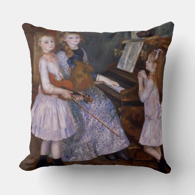Pierre A Renoir | The Daughters of Catulle Mendes Throw Pillow (Front)