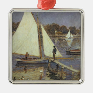 Pierre A Renoir The Seine at Argenteuil Metal Ornament