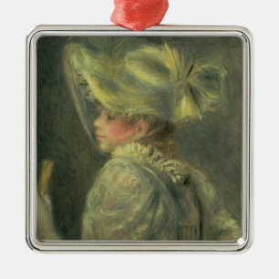 Pierre A Renoir   The White Hat Metal Ornament