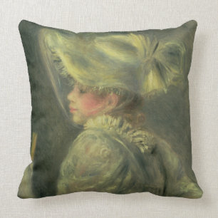 Pierre A Renoir   The White Hat Throw Pillow