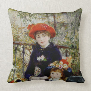 Pierre A Renoir Two Sisters, or On The Terrace Throw Pillow