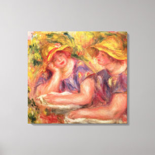 Pierre A Renoir Two women in blue blouses Canvas Print