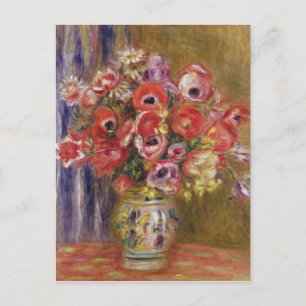 Pierre A Renoir   Vase of Tulips and Anemones Postcard