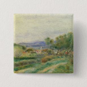Pierre A Renoir   View of La Seyne, Provence 2 Inch Square Button