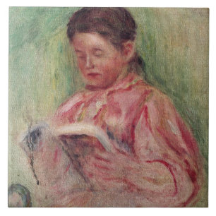 Pierre A Renoir   Woman Reading Tile